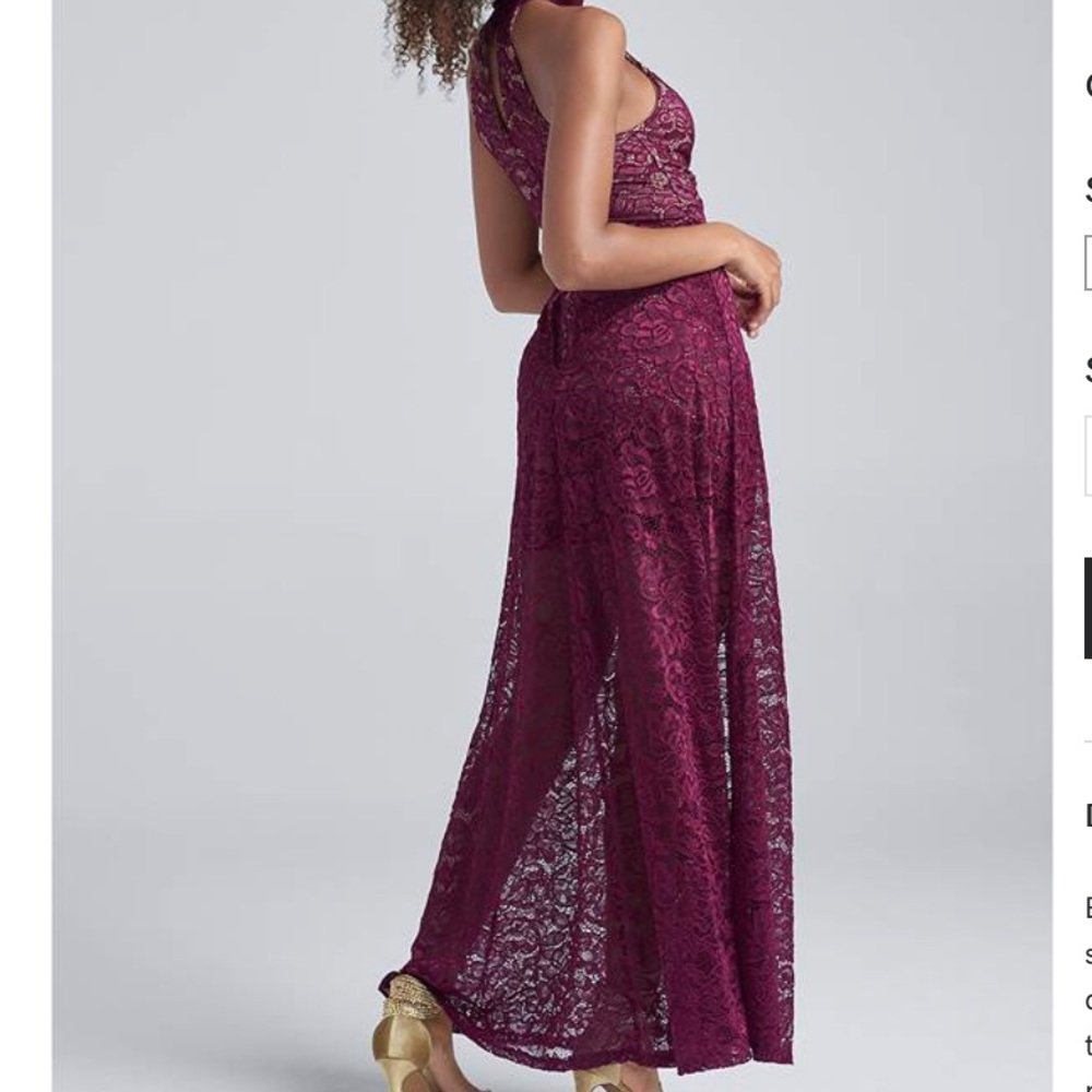 High-Low Lace Dress Brand New Size  XL Color Wine - Picture 2 of 7